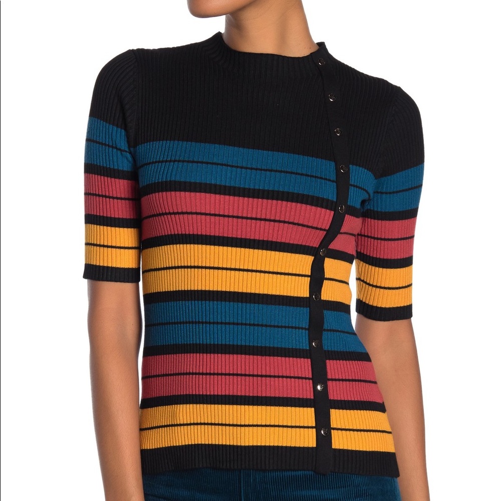 Mock Neck Ribbed Sweater